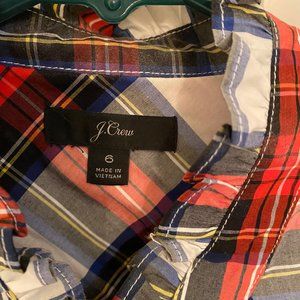 J Crew Tartan plaid blouse